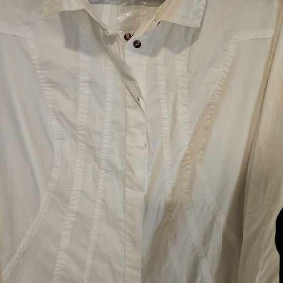 SOFT SURROUNDINGS White Cotton Blouse Top - Size 1X - Picture 3 of 7